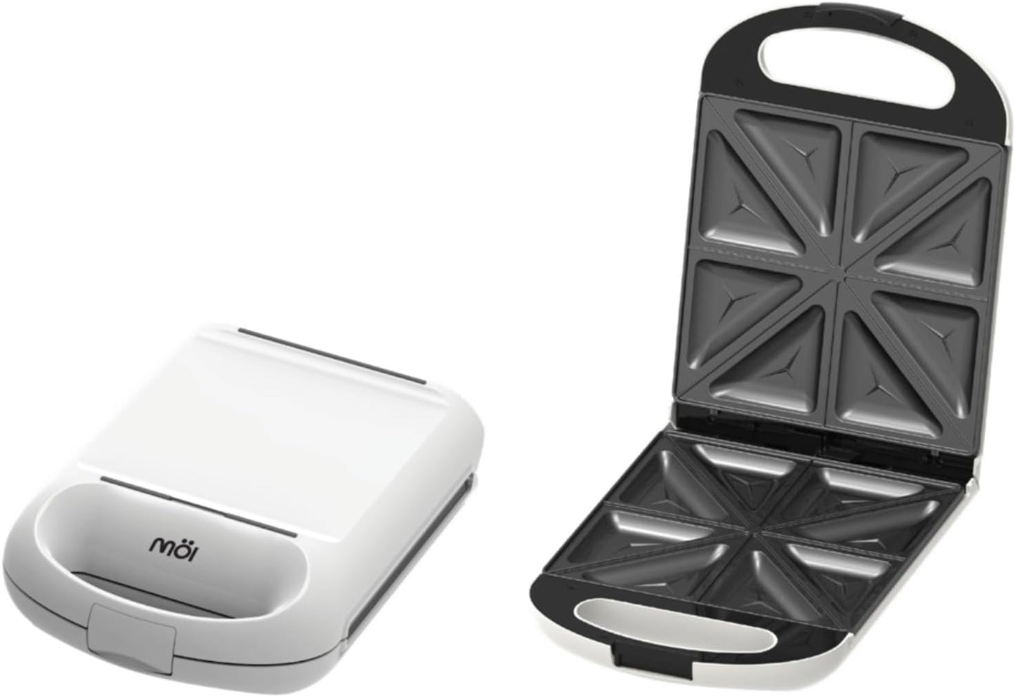 MOI 3 in 1 Sandwich Maker Press with Non-Stick Plates - Breakfast Panini Grill, Square Waffle Maker, Toaster Sandwich Press Combo with 180° Rotation & Indicator Lights - 1200W Breakfast Griller