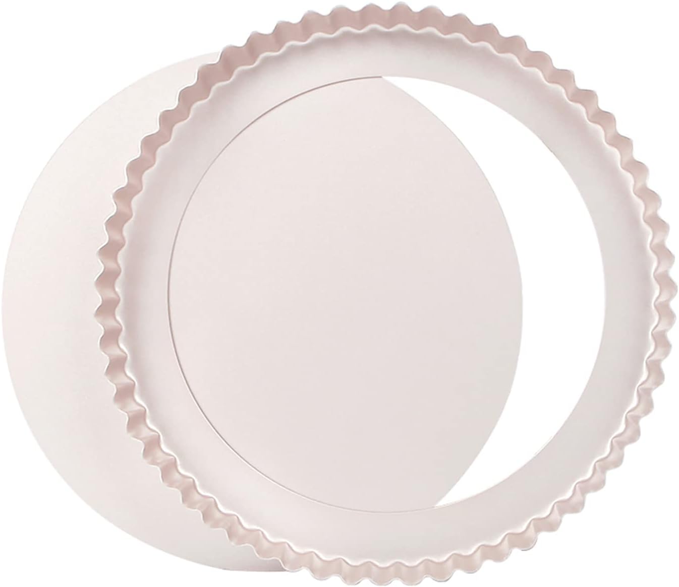 Tart Pan 9 inch Removable Bottom Coated Carbon Steel, Non-Stick Round Tartlet Tins Quiche Baking Dish Pie Pan with Fluted Edges Cake Mold (Gold)