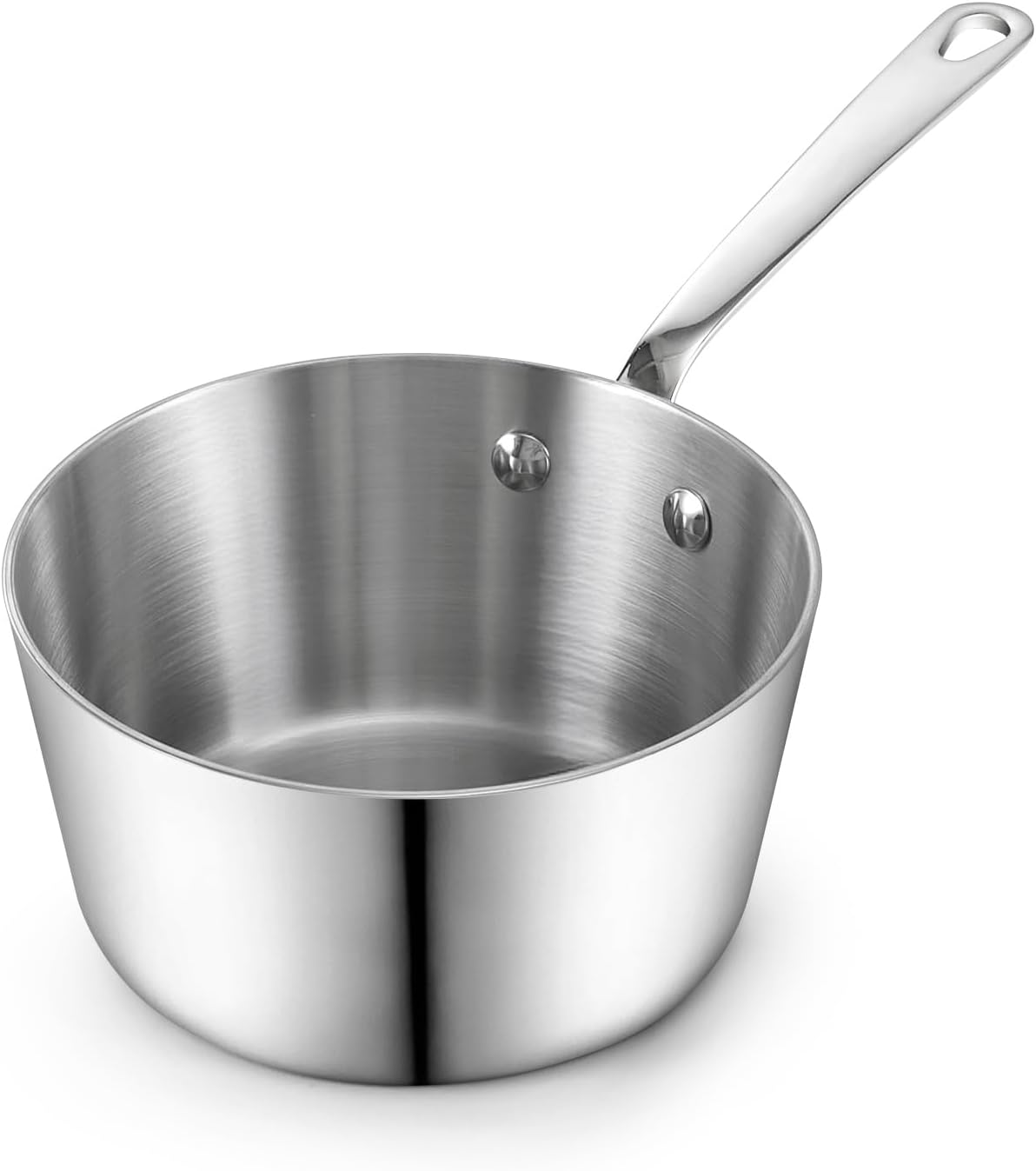 D&M Butter Warmer 0.57 Quart, Multi-Ply Clad Stainless Steel Milk Frother and Chocolate Melting Pot, Small Saucepan for Induction Stovetop, Coffee, Butter, Syrup