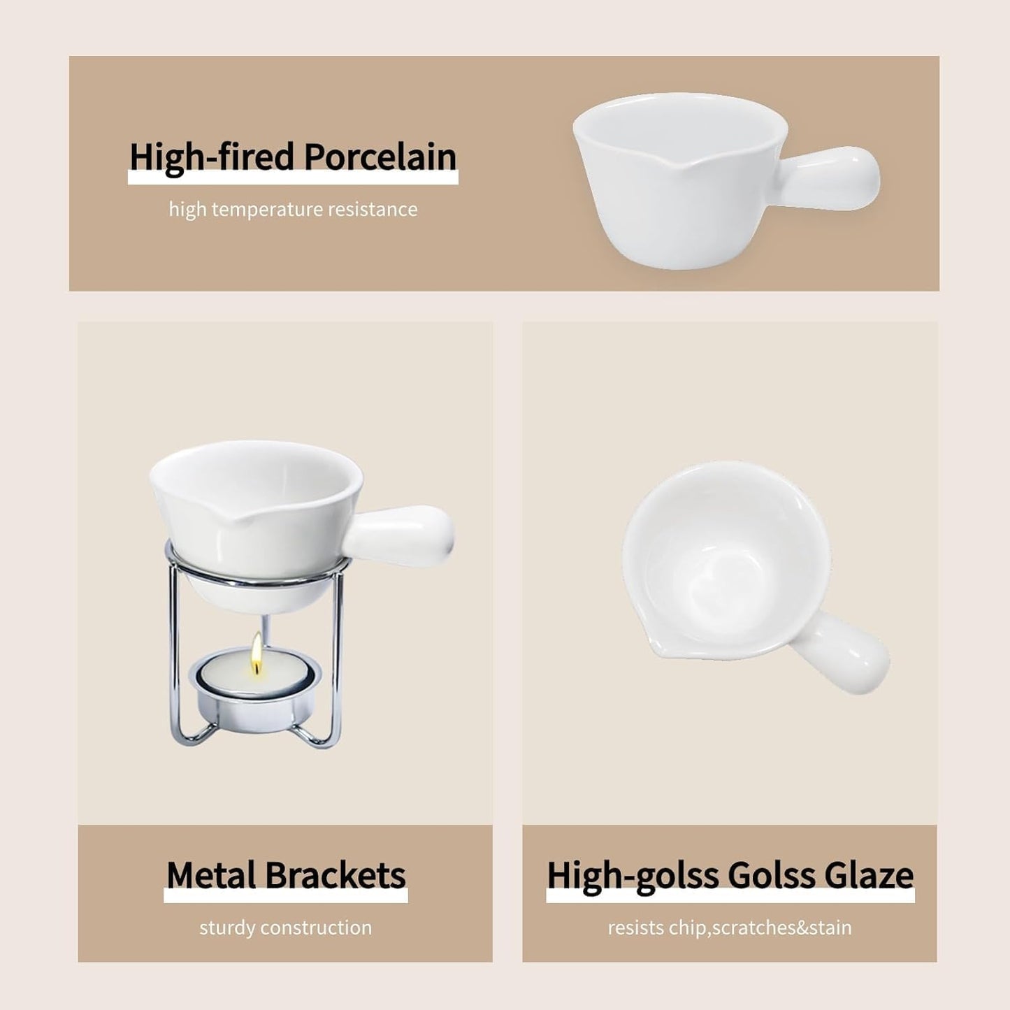 Reasim Butter Warmer for Seafood Set of 4,Lobster Butter Warmer Crab Butter Warmer Set with 20 Pcs Tealight Candles,Ceramic Drawn Butter Melter for Chocolate Cheese,Fondue Seafood Boil Party supplie