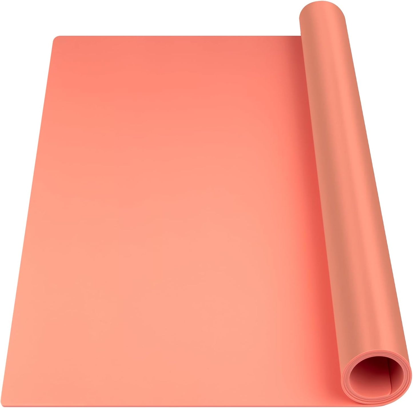 Silicone Mats for Kitchen Counter, Nonslip Silicone Mats for Crafts Countertop Protector Heat Resistant Mat (78.7” x 24” x 0.08”, Coral)