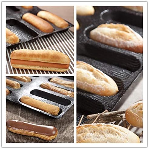 Bluedrop Silicone Hot Dog Bread Forms Mini Baby Sandwich Baking Molds Food grade Perforated Eclair Sheets for Home Oven