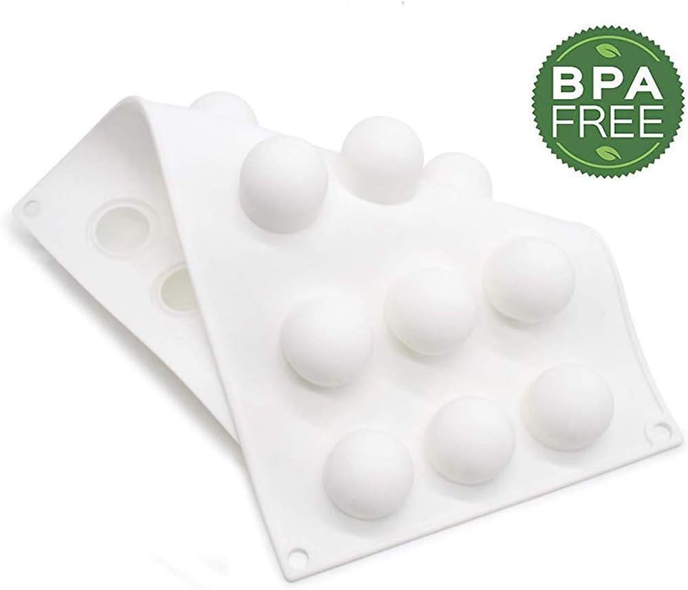 OCPO KITCHEN Mini Truffles Silicone Mold for Baking Candy, Chocolate, Cake Decoration Mold, Non-Stick & Easy Release, 3D Mini Ball Shape (15-Cavity)