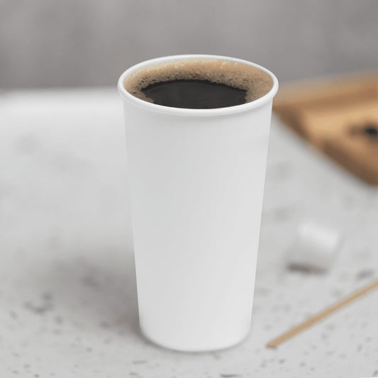 Karat 20 oz Paper Hot Coffee Cups [600 ct] White Disposable Cup for Hot/ Cold Drinks and Beverages, 90mm (C-K520W)