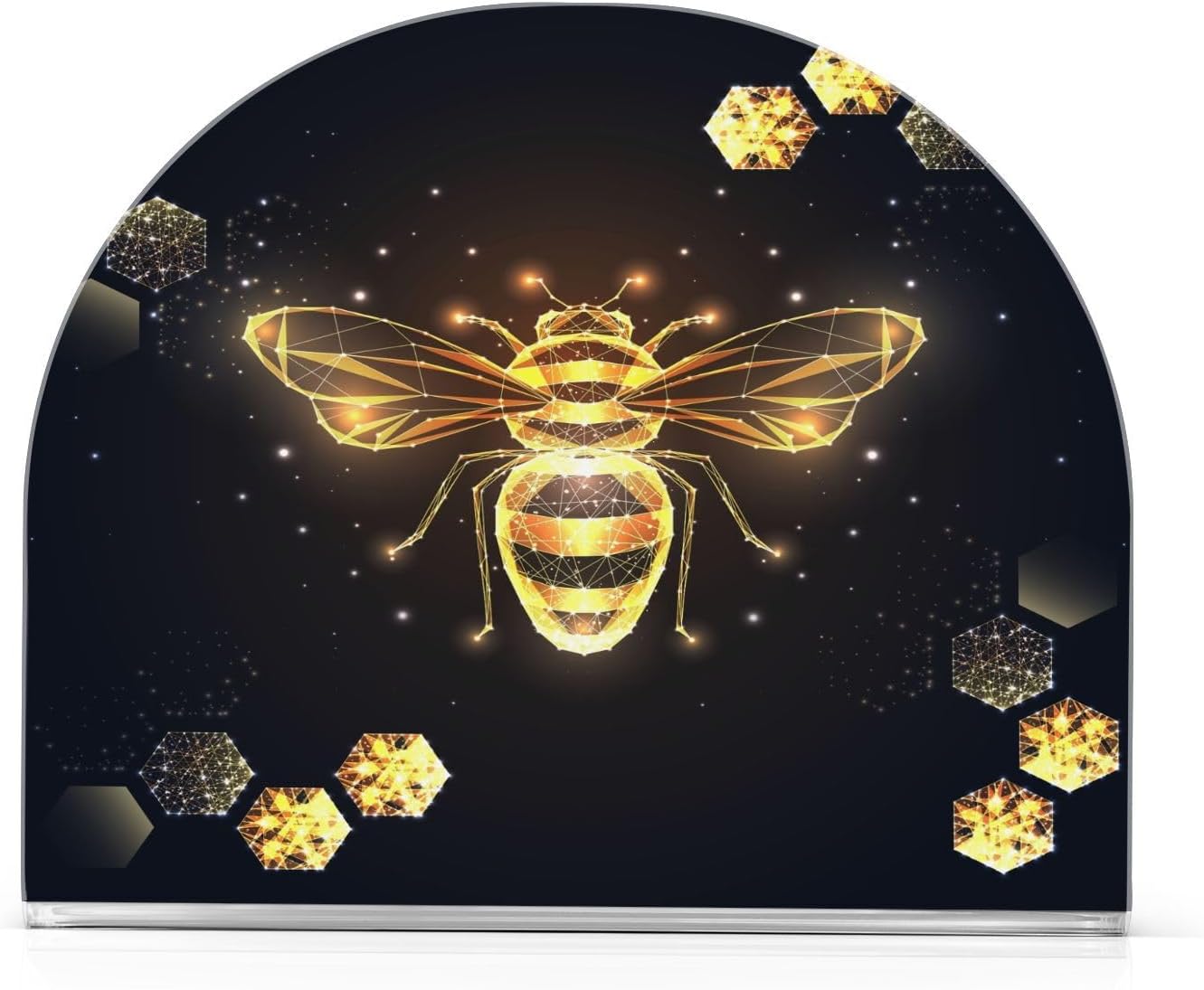 Gold Honey Bee Honeycombs Napkin Holder for Table Paper Napkins Holder Acrylic Tissue Dispenser Kitchen Dining Room Bathroom Party Car Decor