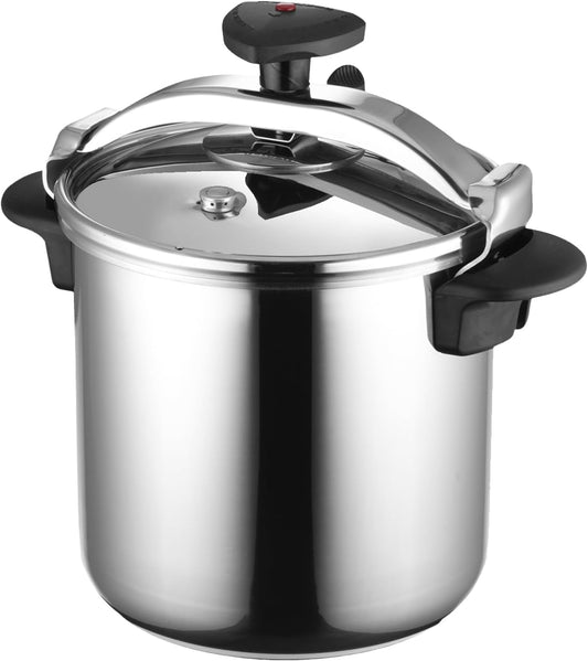 MAGEFESA Star Pressure Cooker, 14.8-Quart, 18/10 Stainless Steel, Works on All Stovetops (Induction Compatible), Safety Lock & 8 PSI Cooking