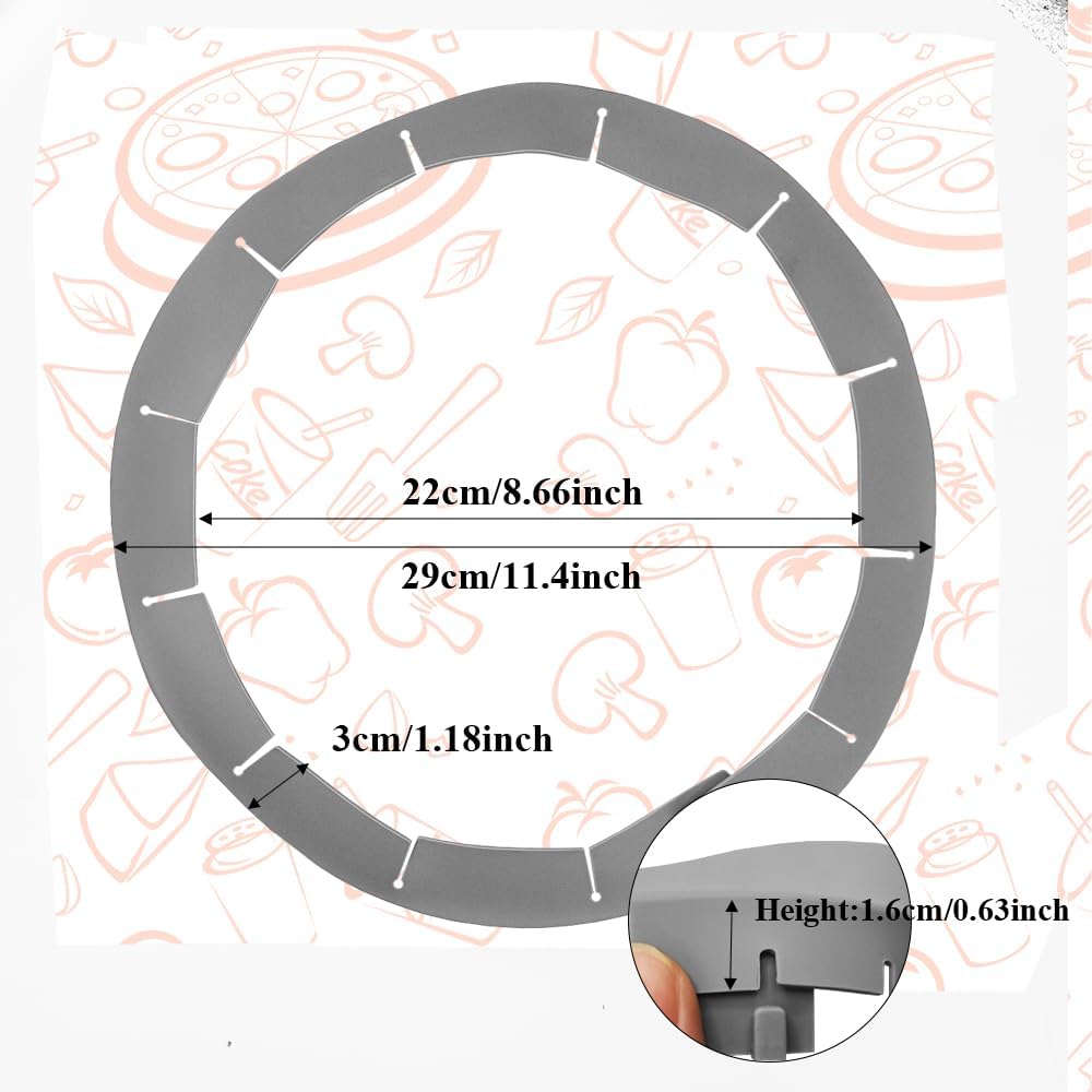 Adjustable Pie Crust Shields, Silicone Baking Protectors, Cover Ring Tools Fits 8-11.4 Inch Pies, Baking Pie Pizza Crust Shield Protector Cover for Edges ﻿ (Red+Blue+Transparent+Grey)