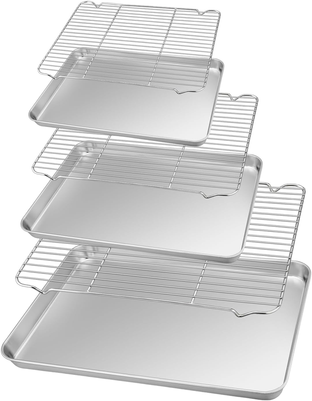 TeamFar Baking Sheet with Parallel Rack Set-16" & 12.5" & 10.5"