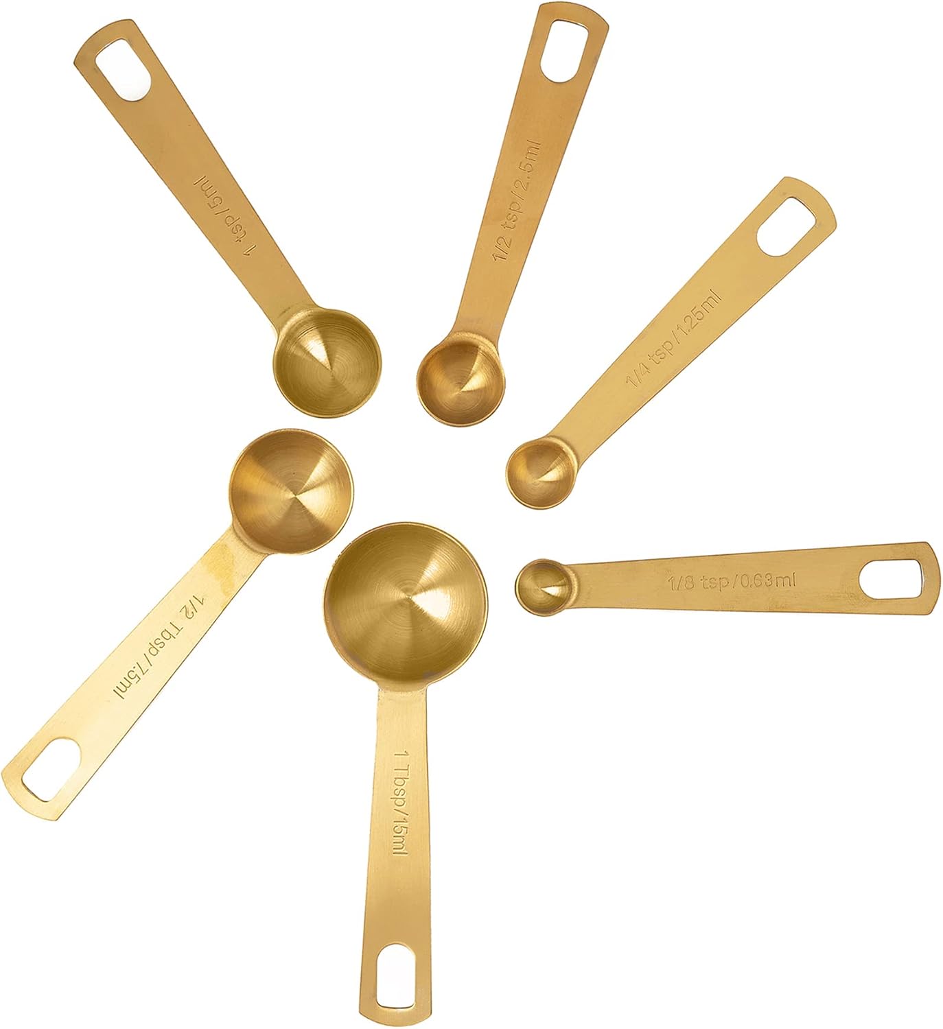 Gold Measuring Cups & Measuring Spoons 10-Piece Set (4 Cups; 6 Spoons)