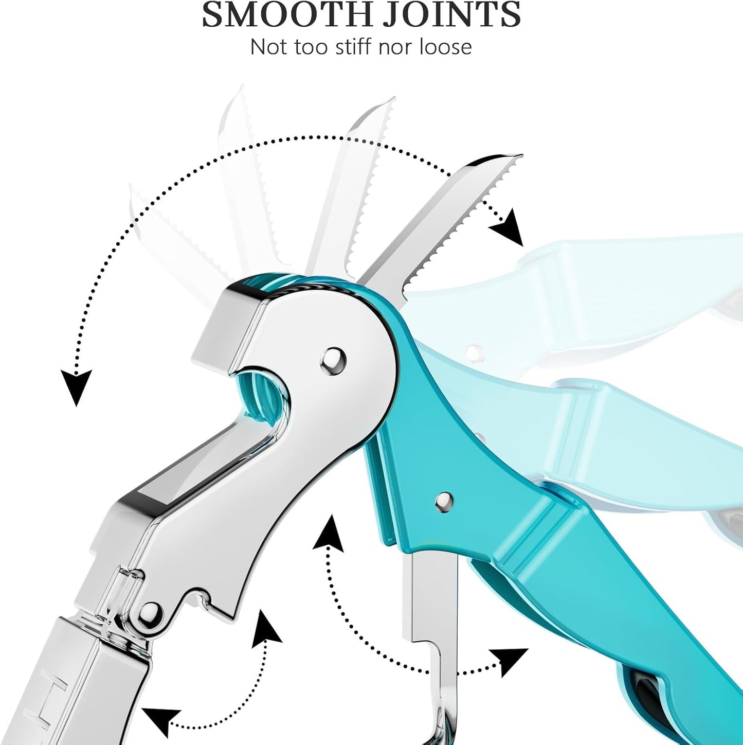 HYZ 2-Pack Wine Opener Waiter Corkscrew, Professional Wine Key for Servers, Bartender with Foil Cutter, Manual Wine Bottle Opener Double Hinged (Blue)