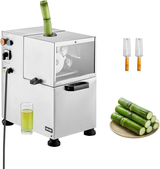 VEVOR Commercial Sugar Cane Juicer, 800W Electric Sugarcane Juicer Machine with 661LBS/H High Output, 4 Stainless Steel Rollers, Sugar Cane Press Juice Extractor Squeezer for Home/Commercial Use