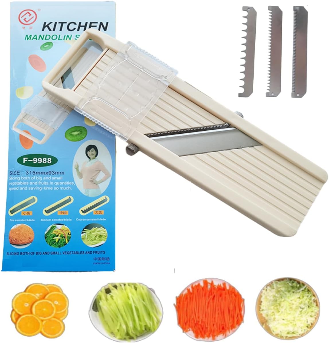 Handheld Mandoline - Japanese Style Slicer for Vegetables, Cabbage, Cucumber & Carrots