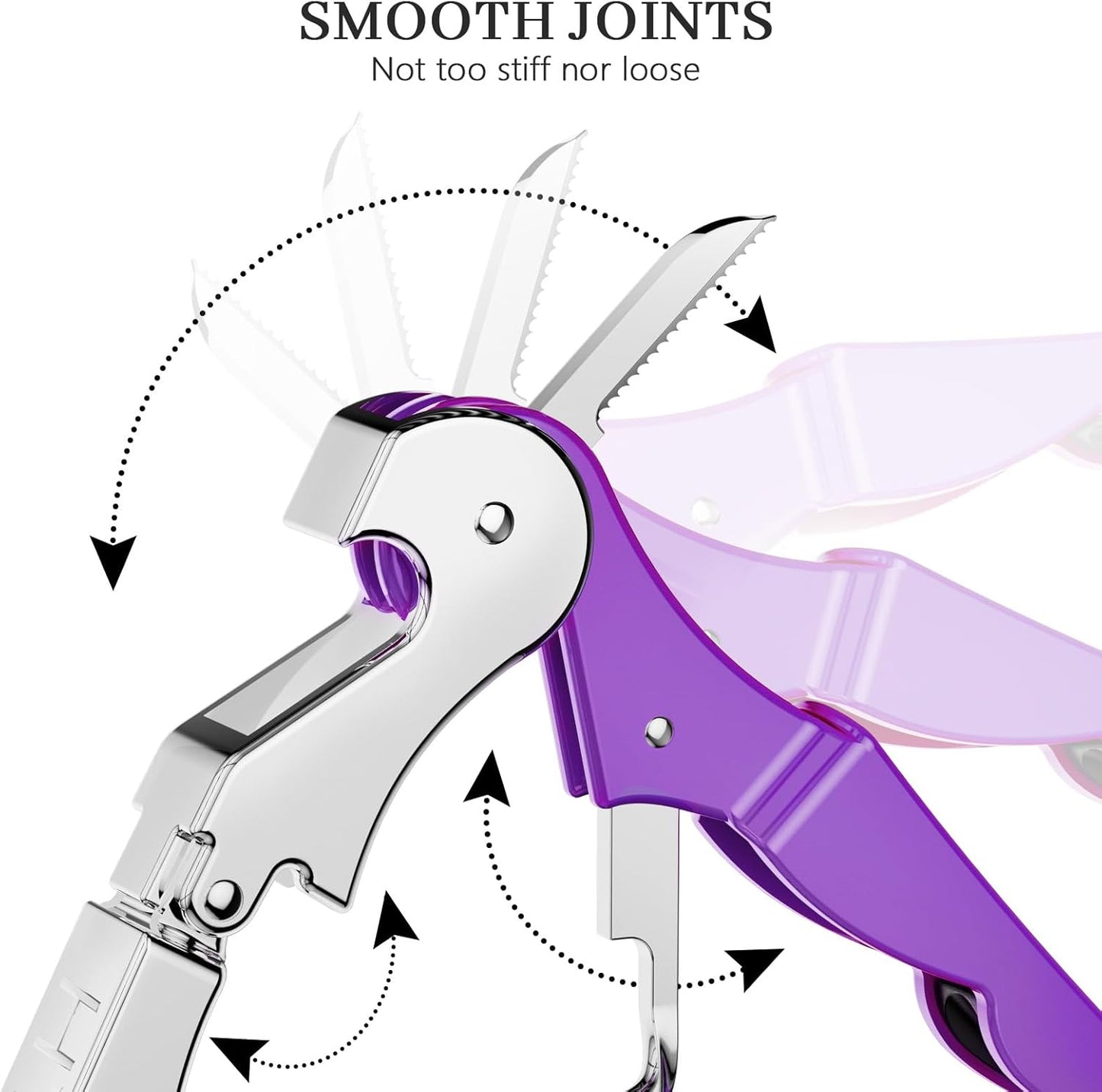 HYZ 2-Pack Wine Opener Waiter Corkscrew, Professional Wine Key for Servers, Bartender with Foil Cutter, Manual Wine Bottle Opener Double Hinged (Dark Purple)