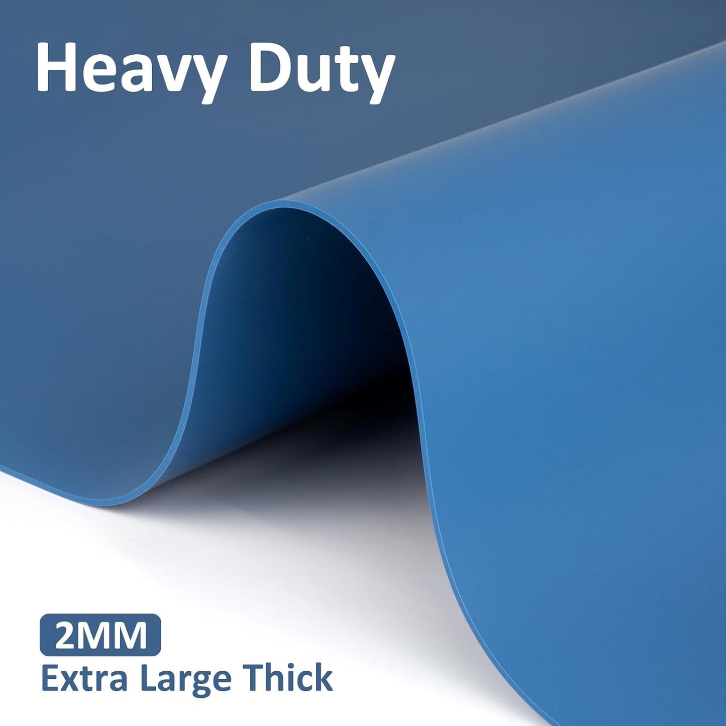 Silicone Mats for Kitchen Counter, Nonslip Silicone Mats for Crafts Countertop Protector Heat Resistant Mat (78.7” x 24” x 0.08”, Light Blue)