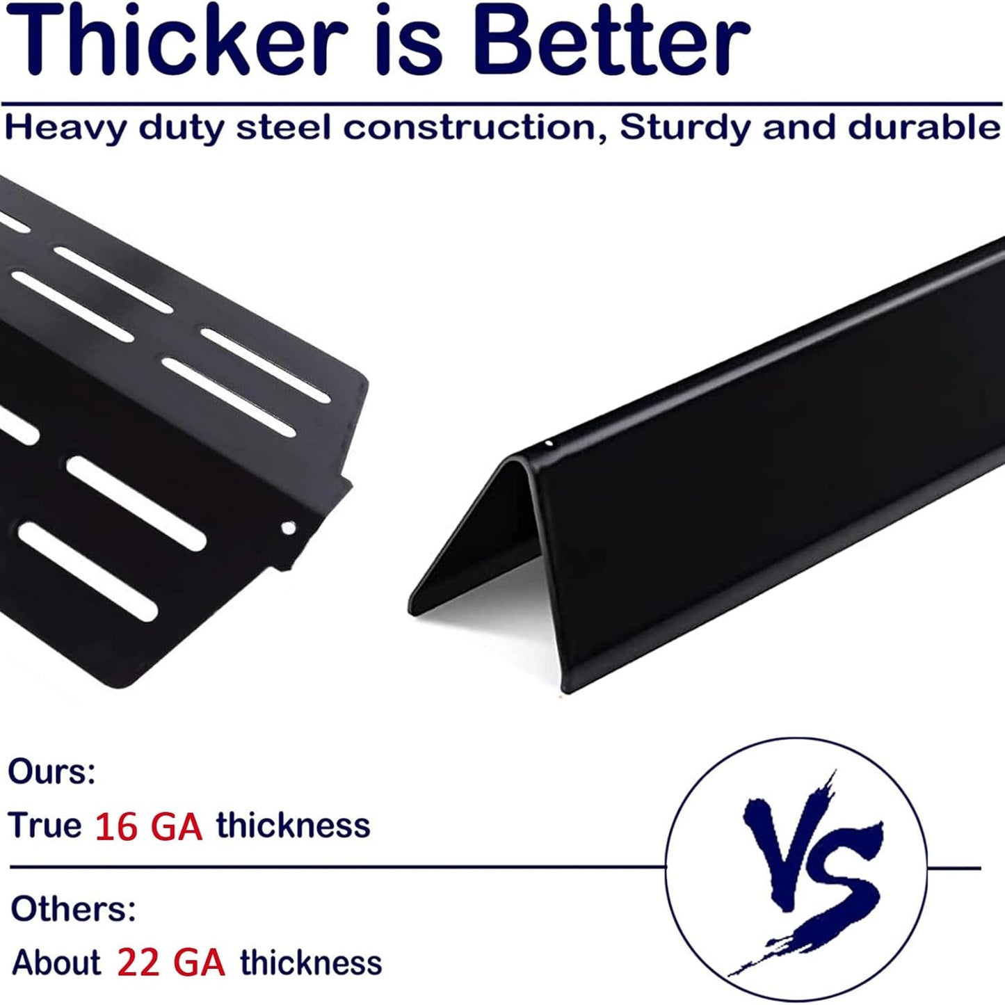 Heat Deflector Flavorizer Bars Porcelain Steel Gas Grill Replacement Parts for Weber Genesis 300 Series E310 E320 E330 S310 S320 S330 EP/CEP-310 EP/CEP-320 EP/CEP-330, 17.5 inch Heat Shield Plates