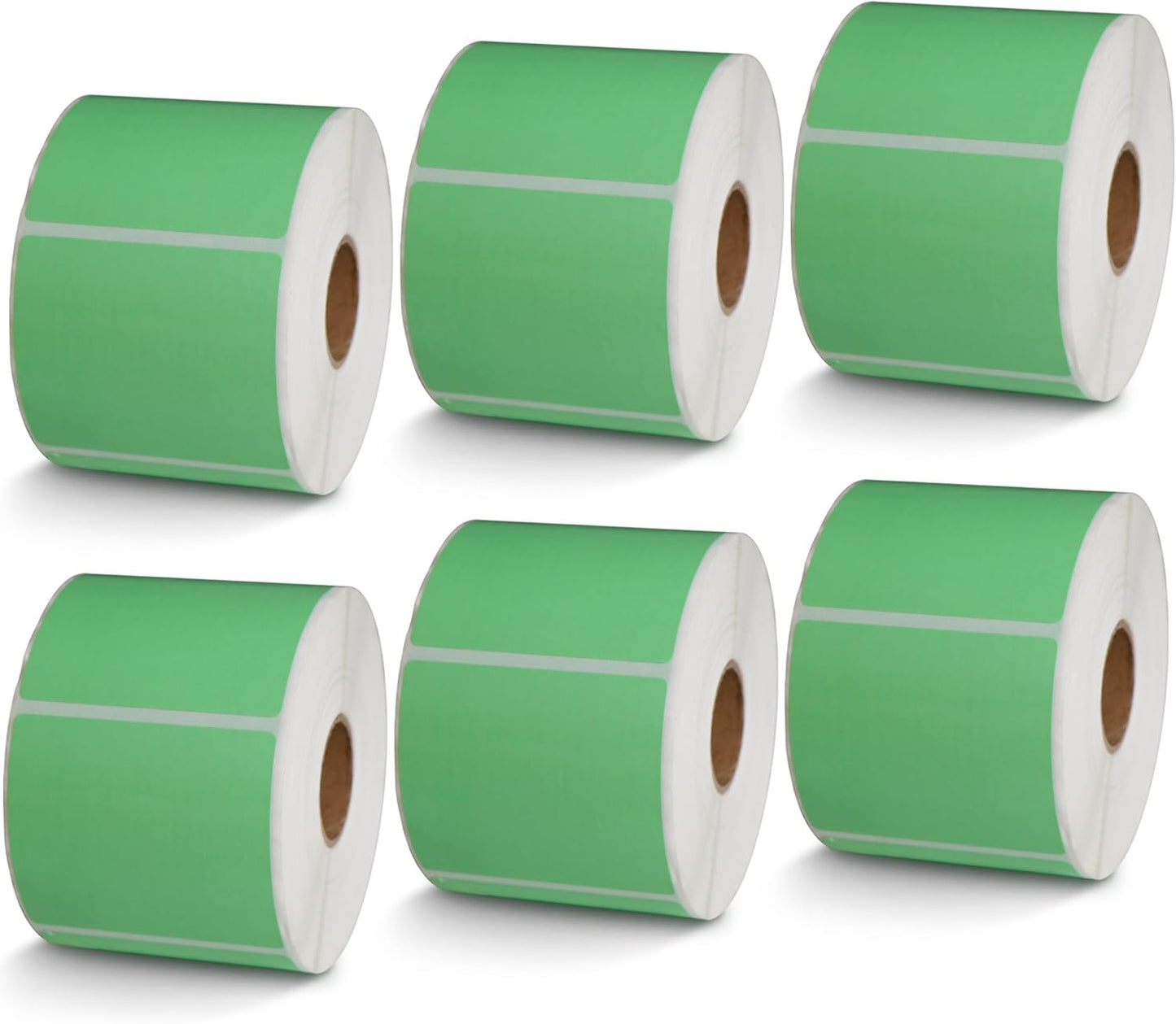 BETCKEY - 2.25" x 2" UPC Barcode & Address Labels Compatible with Zebra & Rollo Label Printer,Premium Adhesive & Perforated[Green, 6 Rolls, 4200 Labels]
