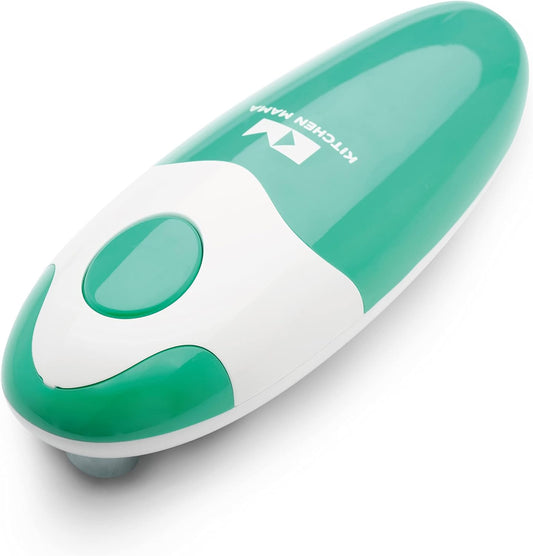 Kitchen Mama Auto Electric Can Opener: Safe, Easy with One Touch, Smooth Edge, Battery Operated, Cordless, Automatic Can Opener for Seniors with Arthritis, Hand Free Appliances, YES YOU CAN (Teal)