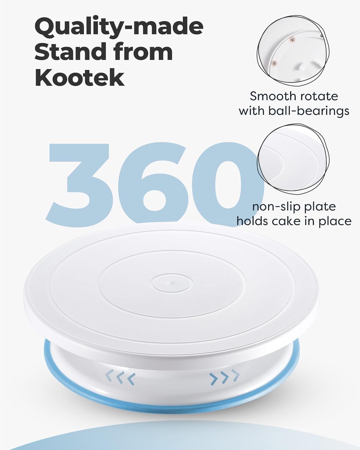 Kootek 71PCs Cake Decorating Kit, Baking Supplies Tools - Includes Cake Stand Turntable, 12 Icing Piping Tips, 2 Frosting Spatulas, 3 Scrapers, 50+2 Piping Bags, Coupler, Video Tutorial, Booklet