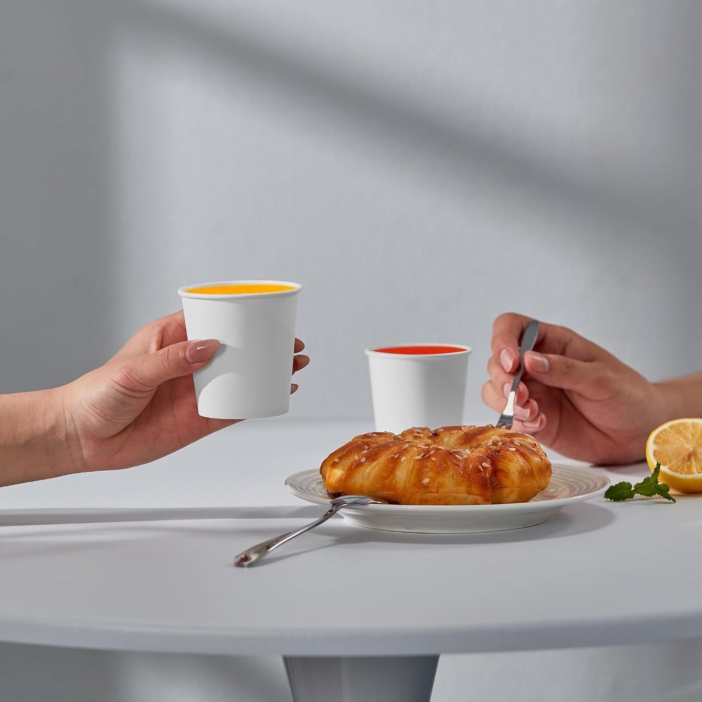 JOLLY PARTY 300 Pack 6 oz Disposable Paper Coffee Cup, Hot/Cold Beverage Drinking Cups for Water, White Paper Hot Coffee Cups