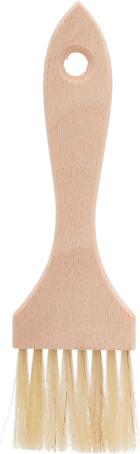 Redecker Natural Horsehair Flat Pastry Brush with Untreated Beechwood Handle, Ideal for Basting, Glazing and Applying Eggwash, 6 Inches, Made in Germany