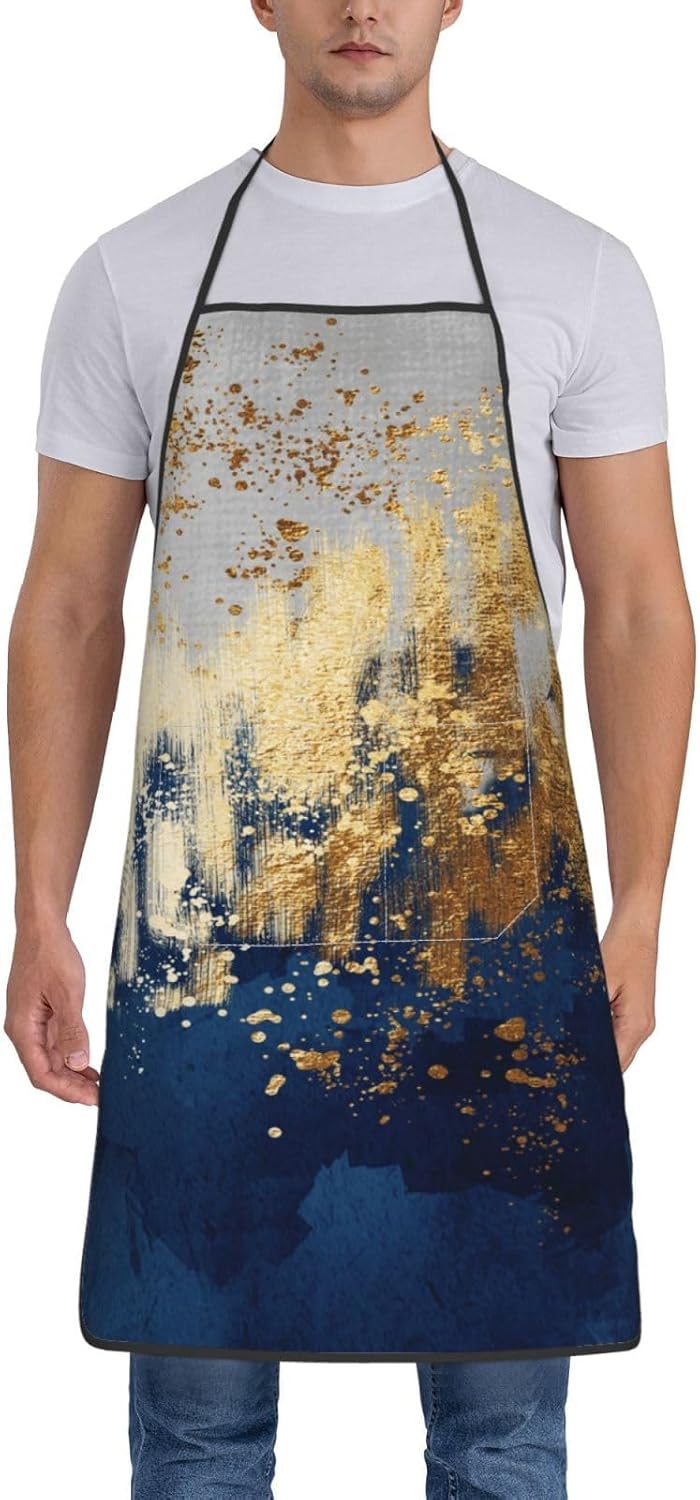 Women Men Bib Aprons Chef Cooking Aprons with Pockets for Kitchen Cooking BBQ Baking Grilling