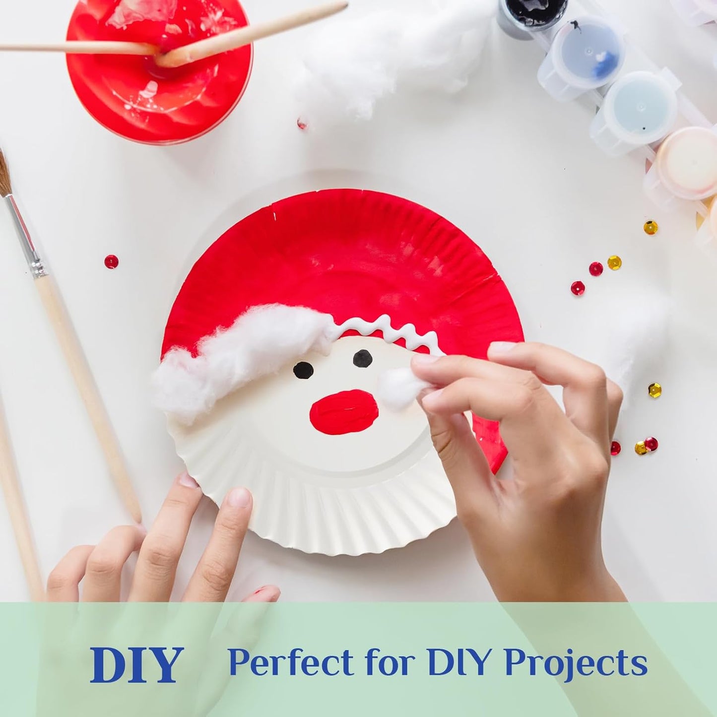 MUCHII 1200 Count 6 Inch Paper Plates, White Uncoated Disposable Dessert Plates for Snacks, Cake, Candy