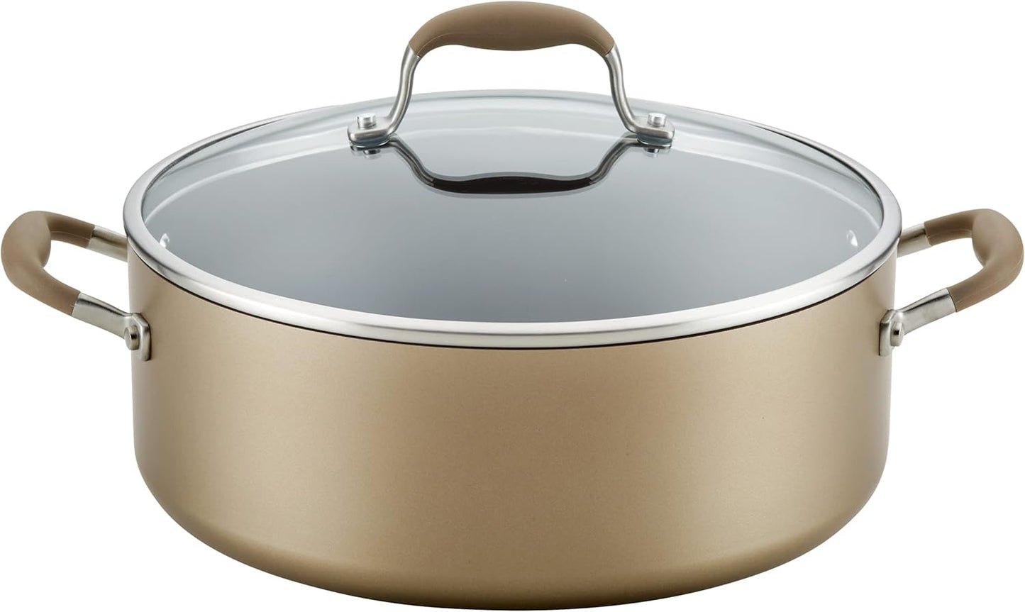 Anolon Advanced Home Hard-Anodized Nonstick Wide Stock Pot/Stockpot (7.5-Quart, Bronze)