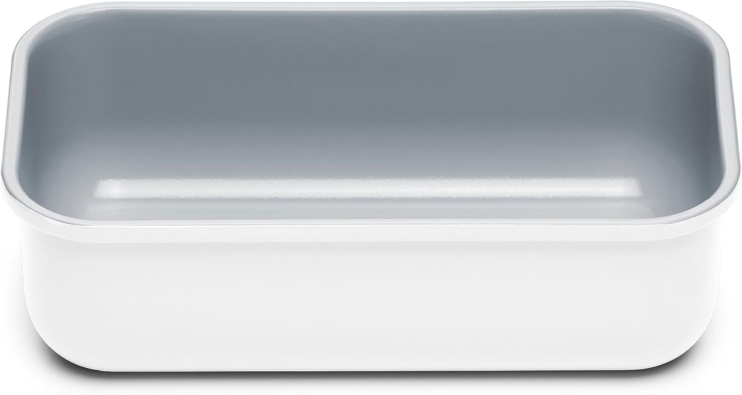 Caraway Non-Stick Ceramic 1 lb Loaf Pan - Naturally Slick Ceramic Coating - Non-Toxic, PTFE & PFOA Free - Perfect for Pound Cakes, Breads, & More - White