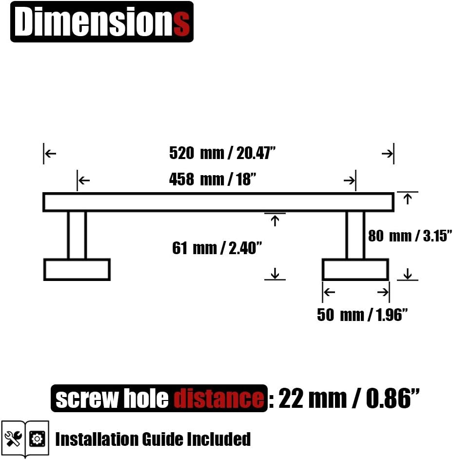 JQK Champagne Bronze Towel Bar, 20.5 Inch 304 Stainless Steel Thicken 0.8mm Towel Rack Bathroom, Towel Holder Wall Mount, Useable Length 18 Inch, TB110L18-CB
