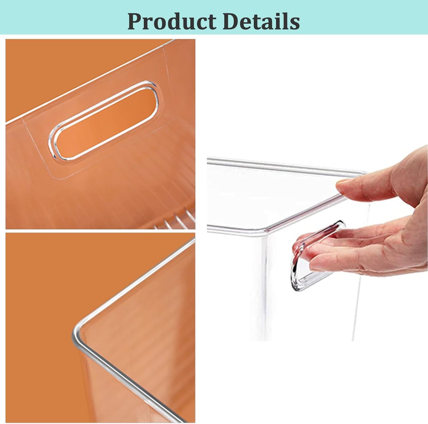 Fridge Organiser Set, Transparent Storage Box Organiser, Stackable, Organiser Boxes for Fridge, Cupboard, Pantry, Snacks, Cans, Kitchen, 11.5 x 8 x 6 inch