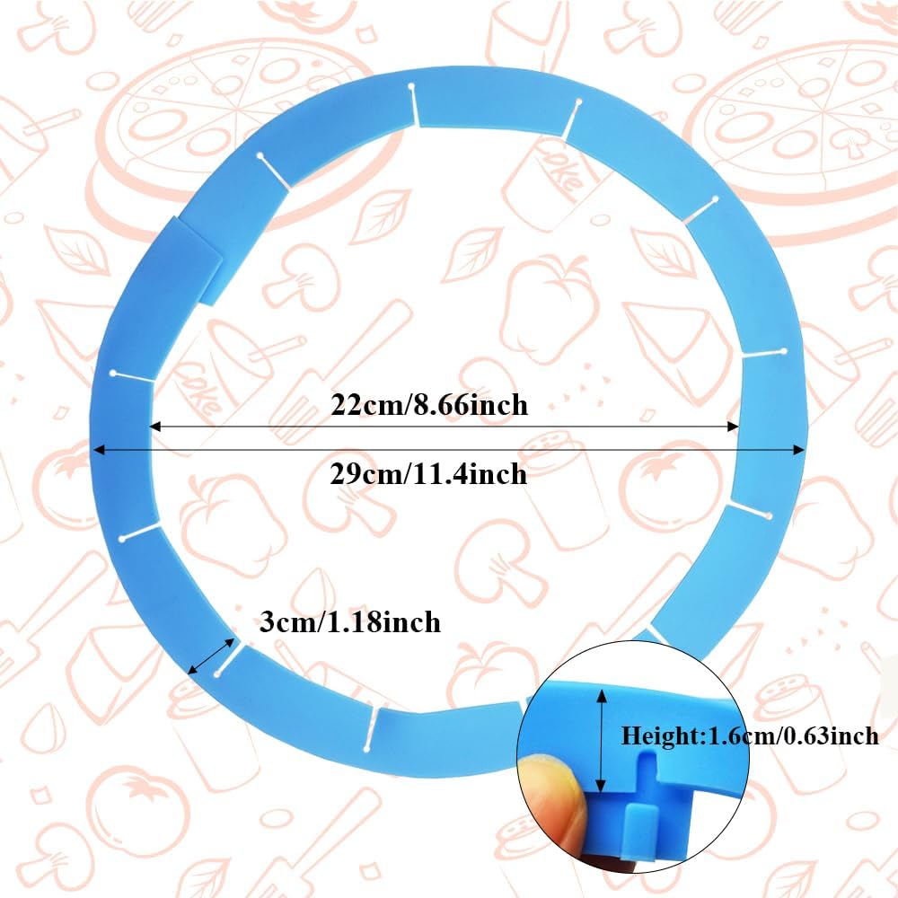 Adjustable Pie Crust Shields, Silicone Baking Protectors, Cover Ring Tools Fits 8-11.4 Inch Pies, Baking Pie Pizza Crust Shield Protector Cover for Edges ﻿ (Red 2 + Blue 2)