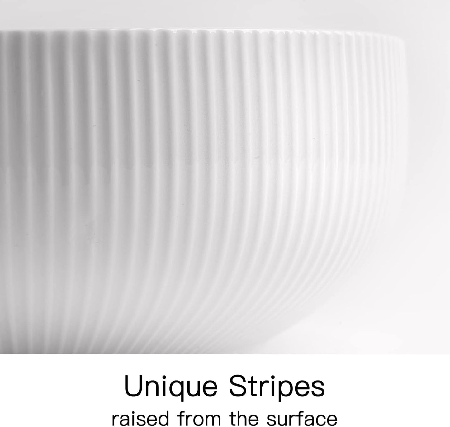 getstar Salad Bowl, 8 inch 60 oz Large Serving 2 Packs Ceramic Bowl Set, Microwave & Freezer Safe, Bowl Set of 2 For Fruit Soup Pasta Popcorn (White)