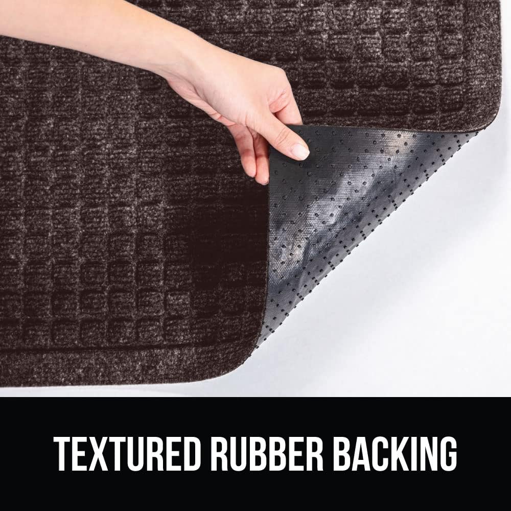 GORILLA GRIP Front Door Mat, 72x24, Indoor Outdoor Ultra Absorbent HydroAbsorb Doormat, Absorbs Up to 2.75 Cups of Water, Stain and Fade Resistant, Rubber Backing Doormats, Captures Dirt, Coffee