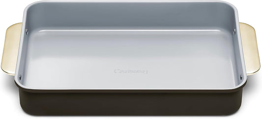 Caraway Non-Stick Ceramic 9”x13” Rectangle Pan - Naturally Slick Ceramic Coating - Non-Toxic, PTFE & PFOA Free - Perfect for Brownies, Lasagnas, and More - Black