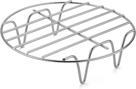 7.9" Round Cooking Rack Versatile Stainless Steel Grid Grill Steamer Rack, Fits Air Fryer Pot Pressure Cooker Canning