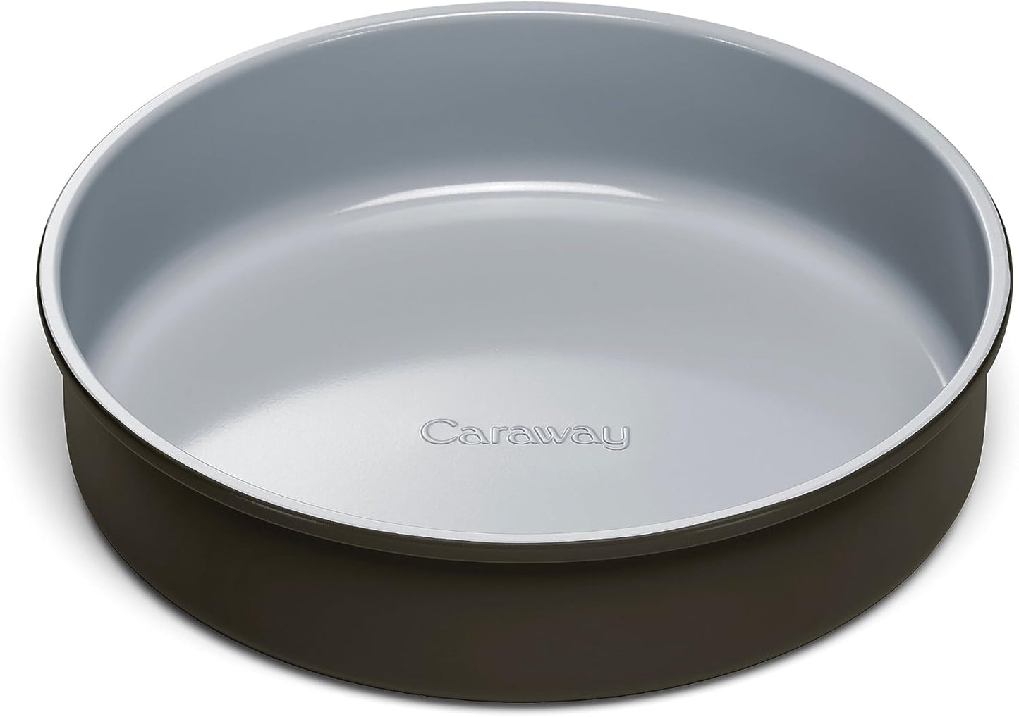 Caraway Non-Stick Ceramic 9” Circle Pan - Naturally Slick Ceramic Coating - Non-Toxic, PTFE & PFOA Free - Perfect for Birthday Cakes, Tartes, & More - Black