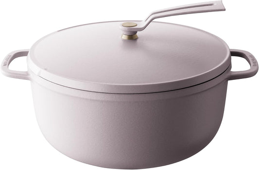 Vermicular Oven Pot 2.0 | Lightweight Enameled Cast Iron Pot | 26cm (5.9 Qt) | Non-Toxic | Induction-compatible | Dutch Oven | Made in Japan | Matte Himalayan Pink