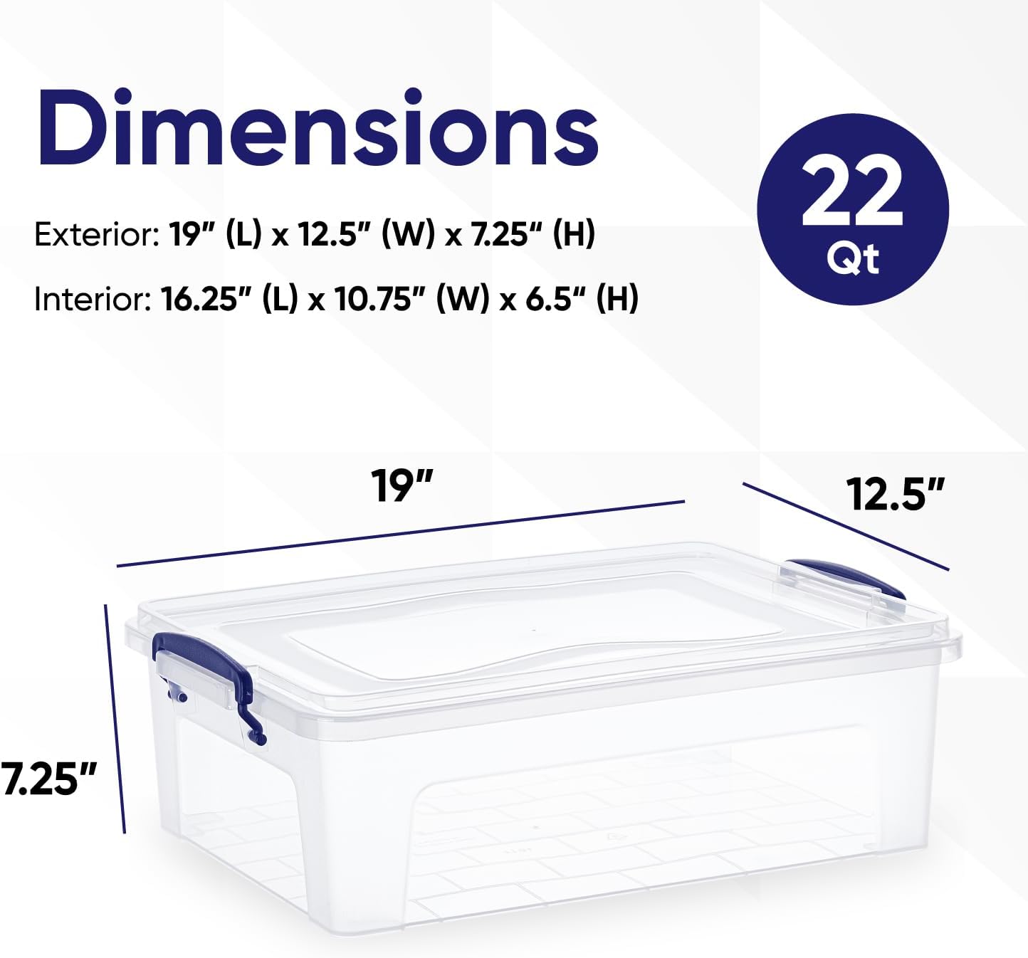 Superio Storage Bins with Lids, Clear Plastic Containers for Organizing, Stackable Totes, BPA Free, Odor Free, Organizer Boxes for Home, and Dorm (4 Pack, 22.7 Qt)