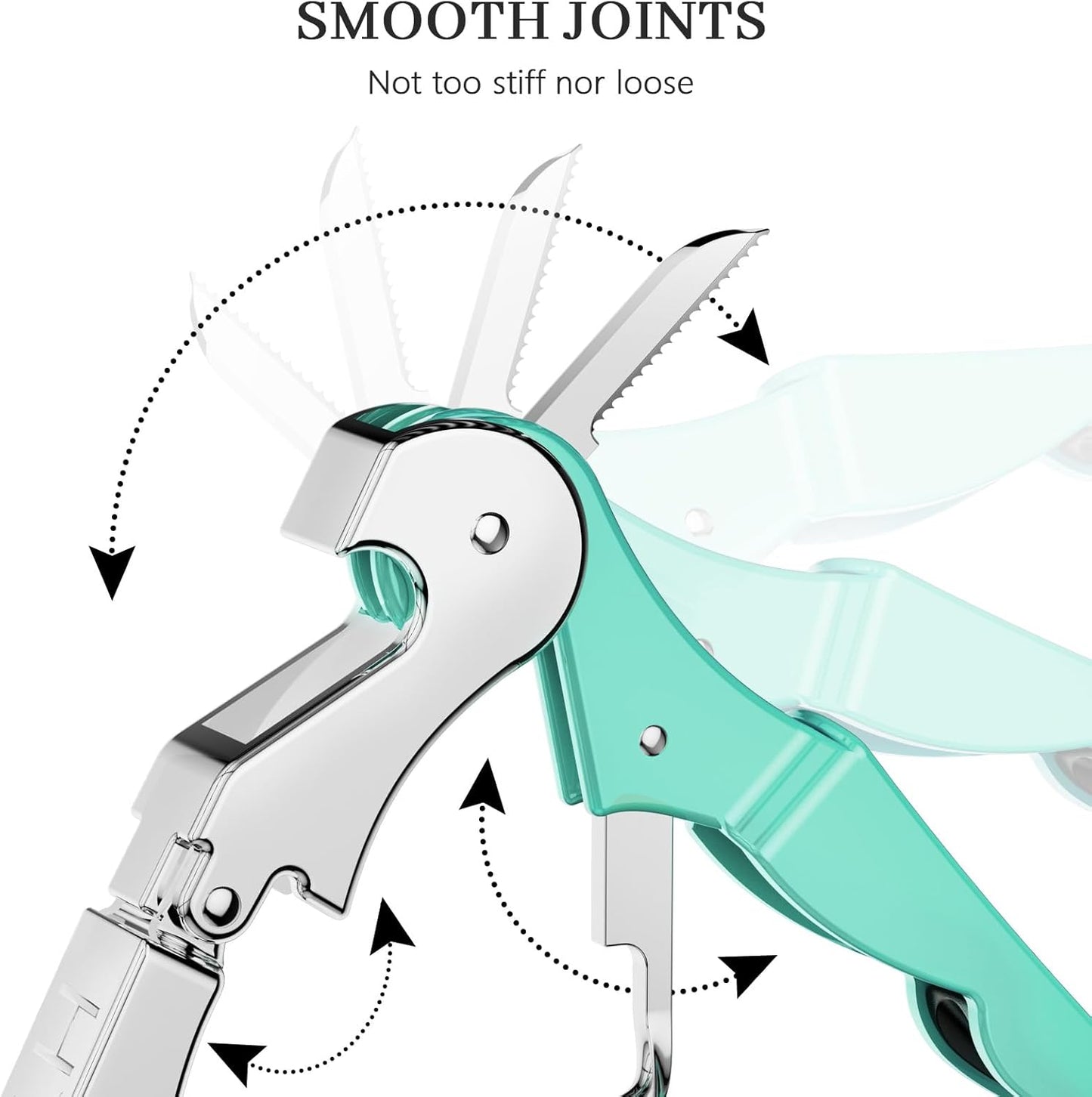 HYZ 2-Pack Wine Opener Waiter Corkscrew, Professional Wine Key for Servers, Bartender with Foil Cutter, Manual Wine Bottle Opener Double Hinged (Mint Green)