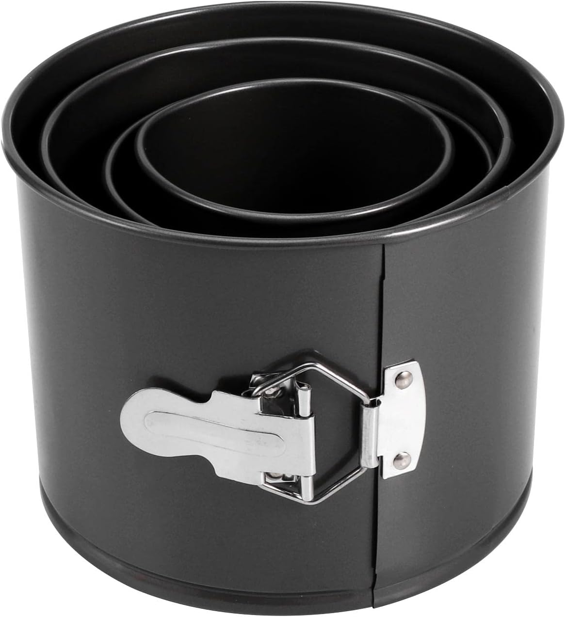 4Pcs Premium Springform Pan Nonstick - Cheesecake Pan With Removable Bottom - No Need For Parchment Paper - Spring Form For Baking - Leak-Proof Cake Pan (Black)