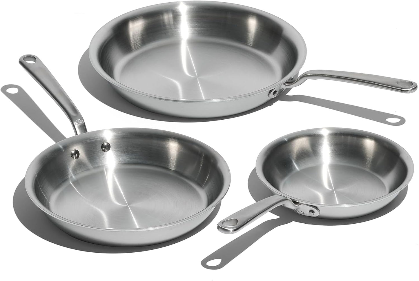 Made In Cookware - 3-Piece (Includes 8",10",12") Stainless Frying Pan Set - 5 Ply Stainless Clad - Professional Cookware - Crafted in USA - Induction Compatible