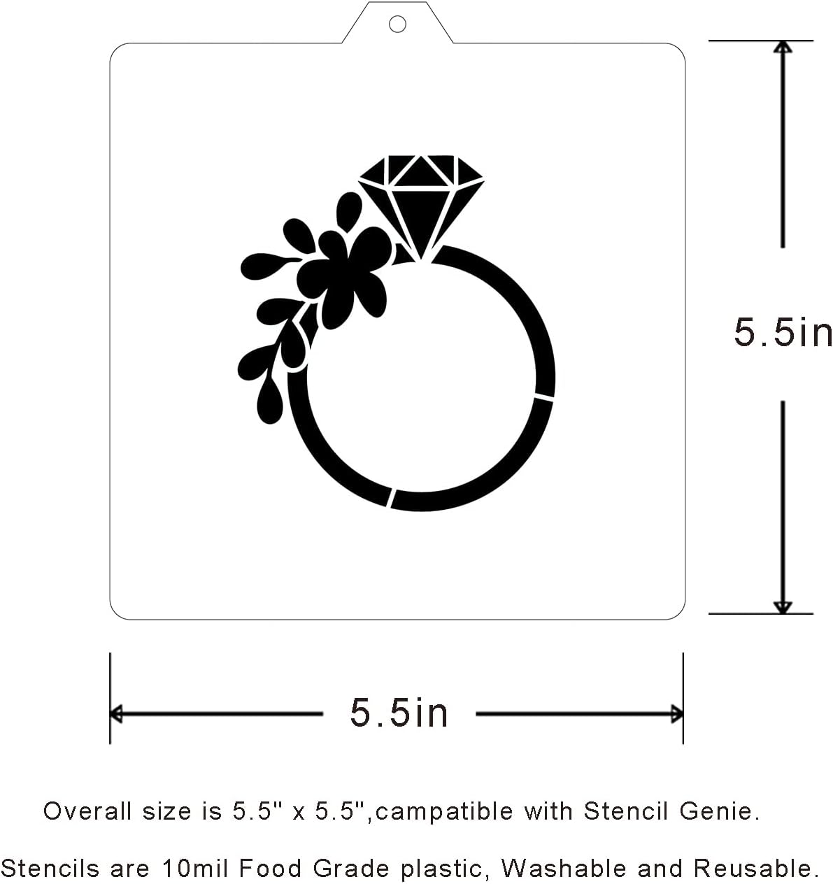 Diamond wedding Cookie cutter and stencil set Baking stencils and cutters bundle DIY bakery decorating kit Cookie cutter with stencils Icing stencil and cookie cutter combo(Diamond)