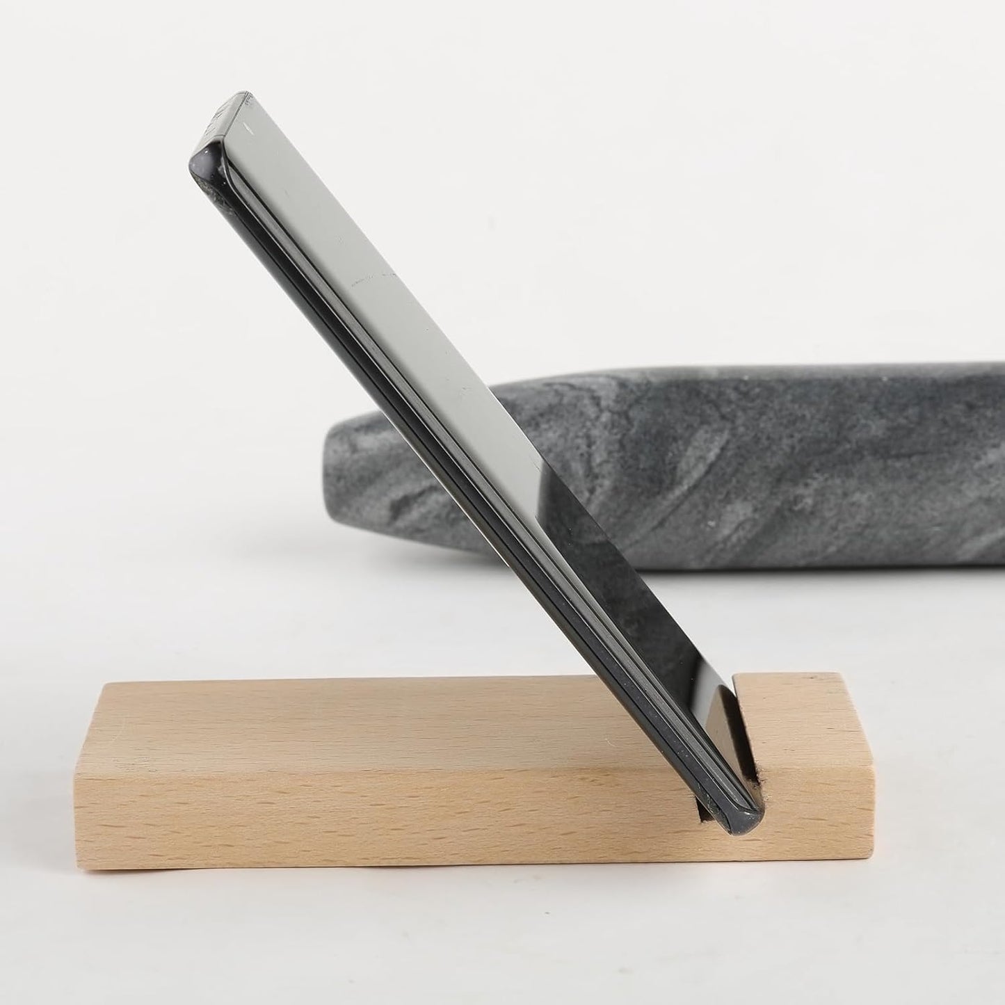 Koville African Natural Grey Marble French Rolling Pin, 12inch Non-Stick Rolling Pin for Baking, Dough Roller for Pasta, Dumpling, Fondant, Pie, Bread, Pizza, Kitchen Baking Tools