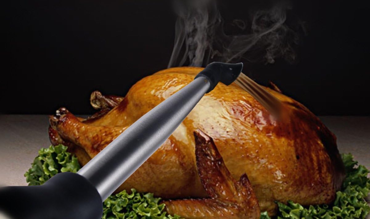 i Kito 4-in-1 Stainless Steel Turkey Baster Set With Meat Marinade Injector Silicone Infuser & Cleaning Brush