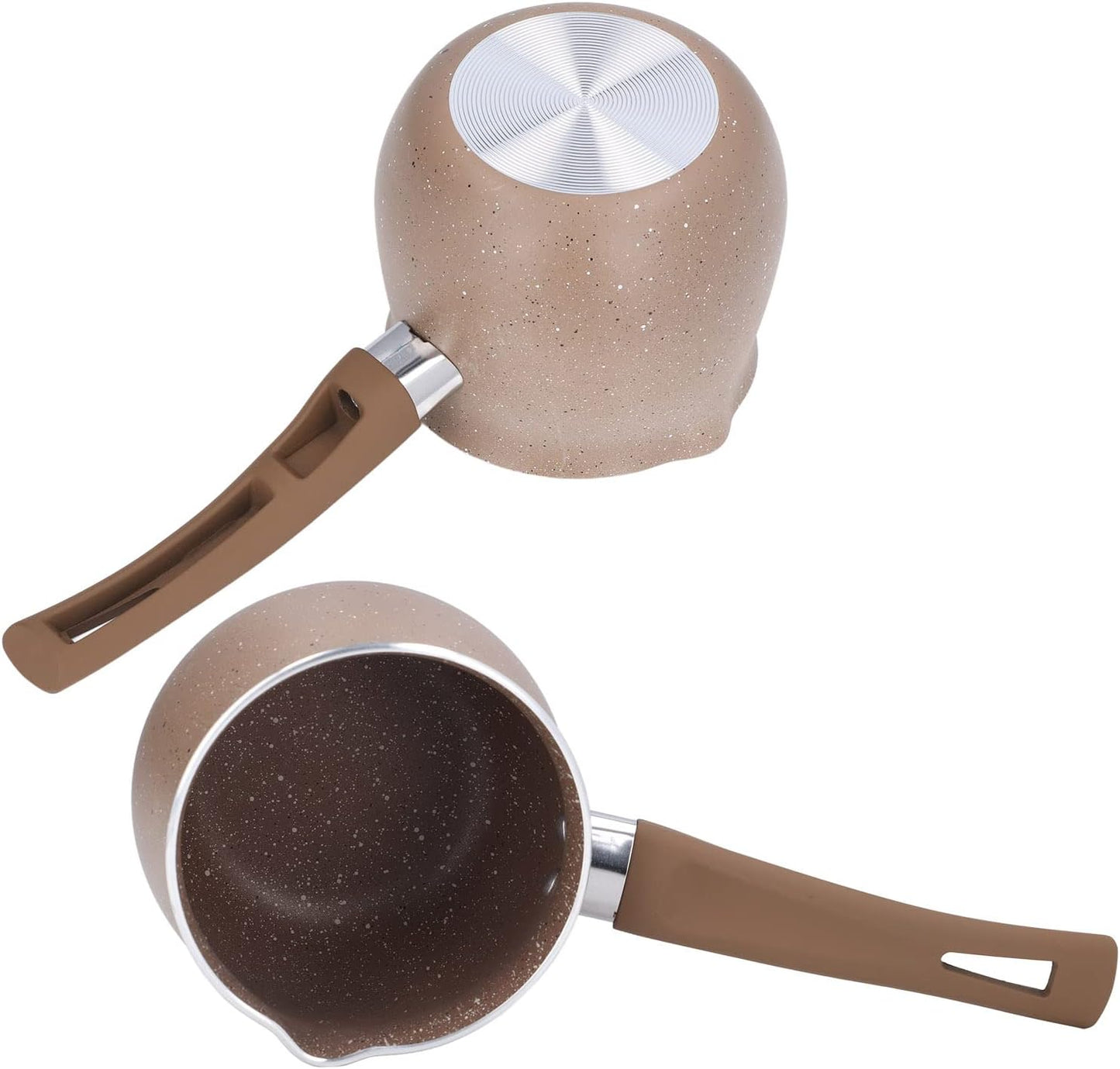 Non Stick Milk Pan, Enamel Milk Pan,Butter Warmer, Single Handle Coffee Warmer Boiling Pot Mini Milk Pan Aluminum Alloy Non Stick Anti Scalding for Cooking(Coffee)