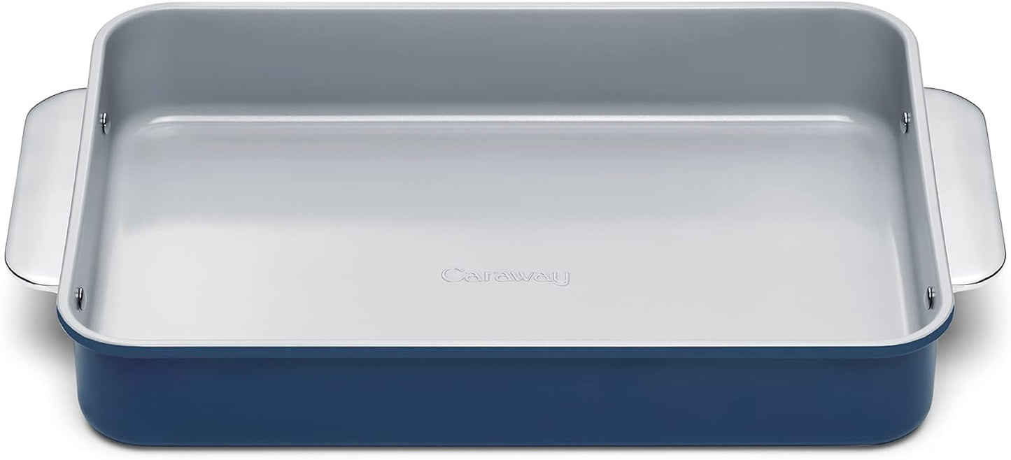 Caraway Non-Stick Ceramic 9”x13” Rectangle Pan - Naturally Slick Ceramic Coating - Non-Toxic, PTFE & PFOA Free - Perfect for Brownies, Lasagnas, and More - Navy