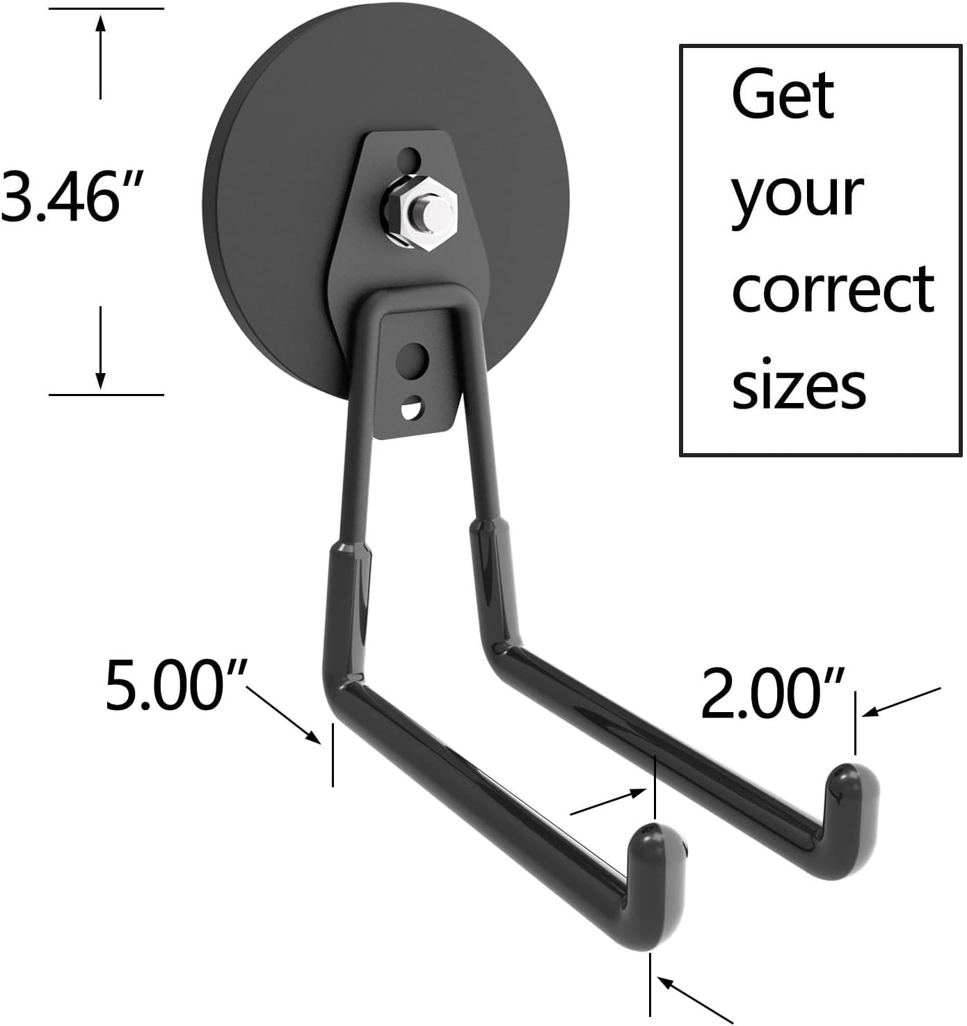 Heavy Duty Jumbo Pack Magnetic Hooks, Anti-Slide Magnet Garage Hanger, Garage Hook, Super Strong Magnetic Mounting for Garden Tools, Hose, Power Drill, Steel Pegboard, Workshop (8 Pack)