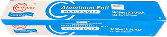 24 Inch Extra Wide Aluminum Foil Roll, 1000SQFT, 24 Inch Width x 500 Feet Length, Heavy Duty Aluminum Foil for Commercial, industrial, professinal, catering, roasting, baking, cooking grill and bbq