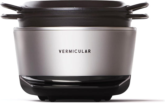 Vermicular Musui–Kamado (RICEPOT) | Cast Iron Induction Cooker | Precision Multicooker | Japanese Rice Cooker | Slow Cooker | Non-Toxic Enameled Cast Iron Pot | Matte Black & Silver | US Model (120V)