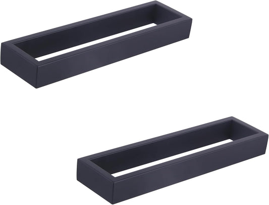GERZWY Modern Black Towel Holder Stainless Steel Towel Ring for Bathroom Lavatory Wall Mount Contemporary Style 2 Pack HG1716-2BK